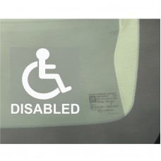 1 x Disabled Logo With Text Window Sticker - Disability Car Wheelchair Logo Sign